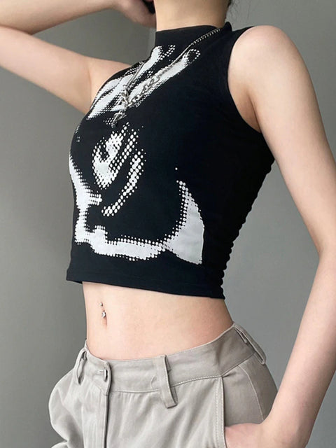 gothic-black-fingers-printing-sleeveless-top-3