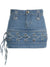 Blue Denim Low Waist Short Skirt