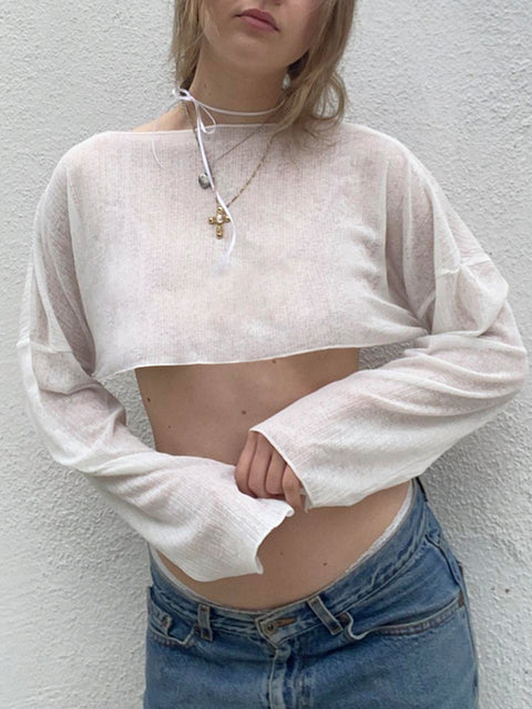 casual-beach-white-knit-thin-see-through-long-sleeve-top-3
