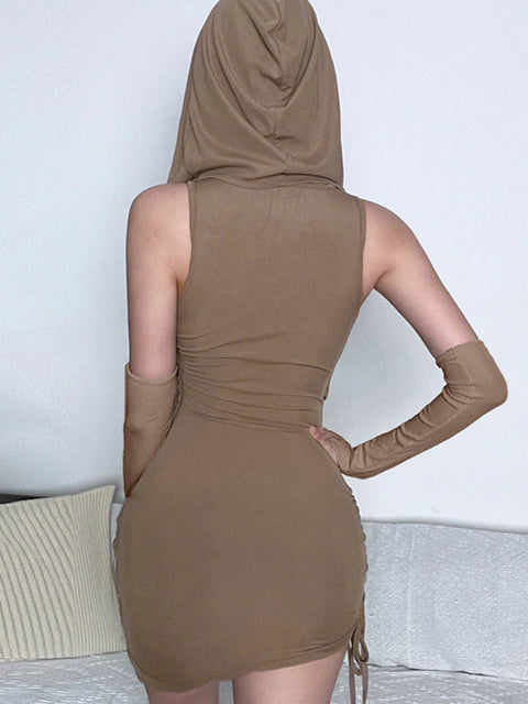 khaki-drawstring-skinny-hooded-mini-dress-4