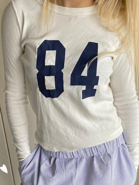 Casual Digital Printing Long Sleeve Top