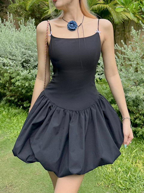 elegant-black-bow-folds-a-line-dress-1