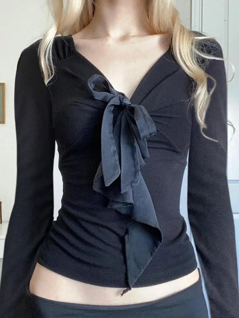 black-slim-front-tie-up-bow-top-1