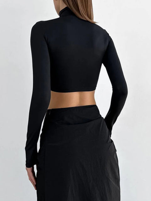 black-long-sleeve-turtleneck-drawstring-slim-top-3