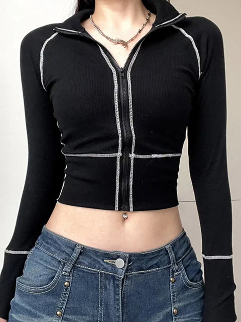 knitted-line-stitch-turtleneck-skinny-zip-up-coat-1