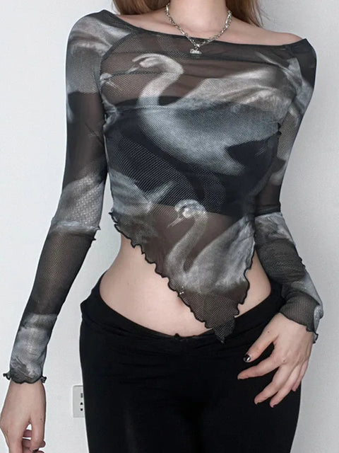 retro-asymmetrical-graphic-print-mesh-see-through-top-1
