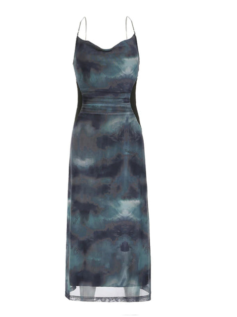 tie-dye-folds-spliced-mesh-halter-print-long-dress-1