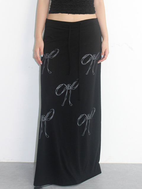 black-low-waited-drawstring-long-skirt-1