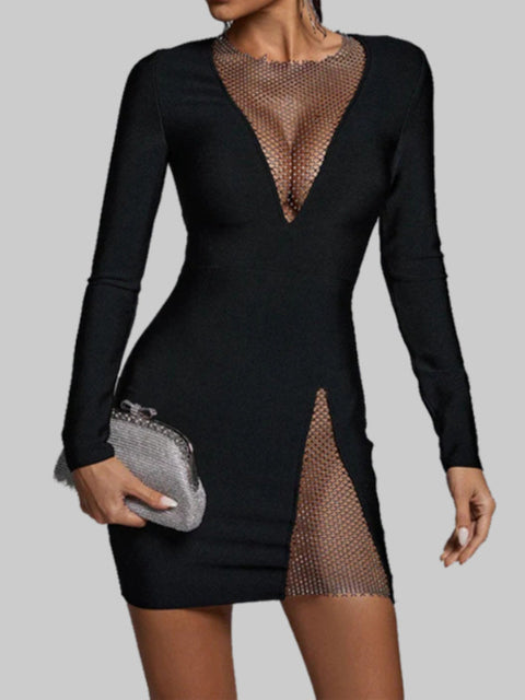 sexy-spice-tight-deep-v-mesh-gauze-sequin-bandage-dress-1