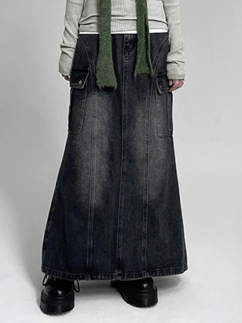 dark-grey-loose-pockets-denim-skirt-1