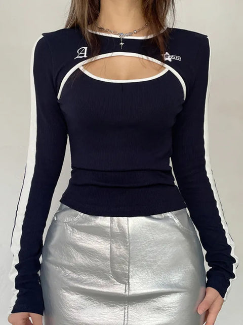 blue-stripe-stitched-skinny-cut-out-long-sleeve-top-1