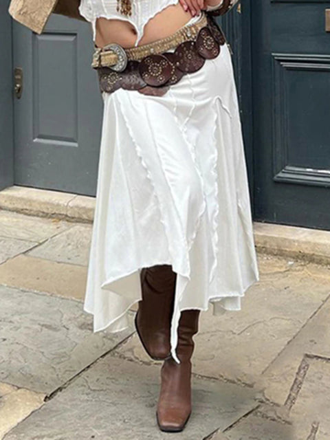 white-low-waist-loose-irregular-hem-skirt-2