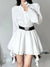 White Flare Sleeve Two Layer A-Line Dress