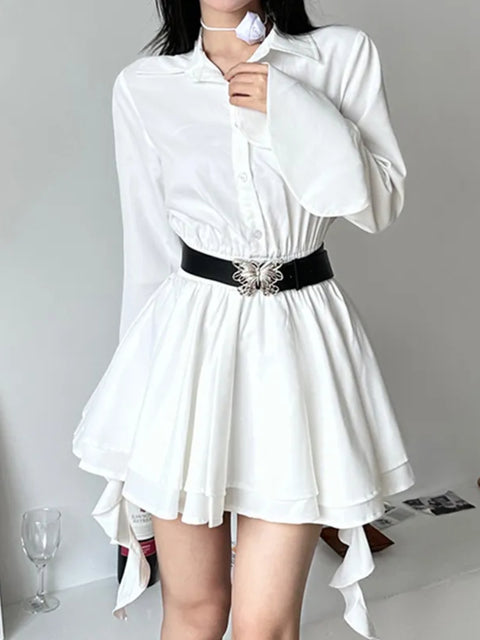 white-flare-sleeve-two-layer-a-line-dress-1