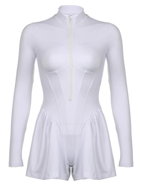 white-stitched-corset-long-sleeve-zipper-romper-1