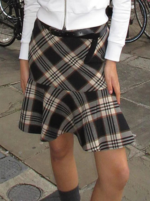 brown-plaid-a-line-mini-skirts-1