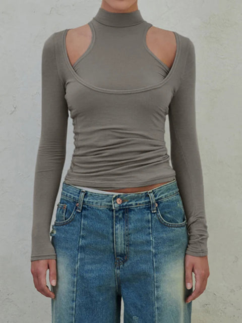grey-long-sleeve-two-pieces-top-1