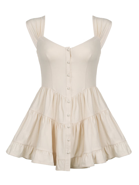 skin-square-neck-fold-buttons-sleeveless-a-line-dress-1