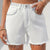 White Raw Hem Denim Shorts