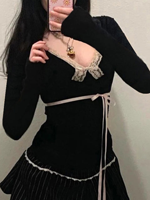 gothic-black-lace-patchwork-bow-top-1