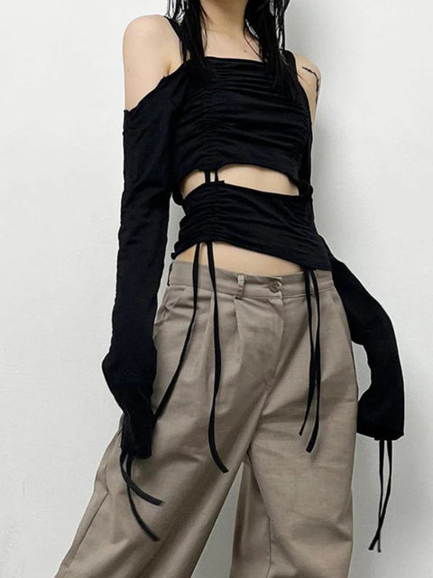 black-drawstring-shirring-off-shoulder-top-3