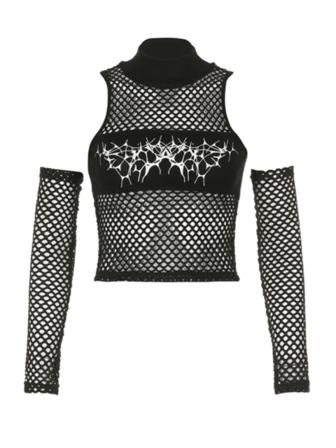 gothic-turtleneck-skinny-fishnet-print-hollow-out-top-1