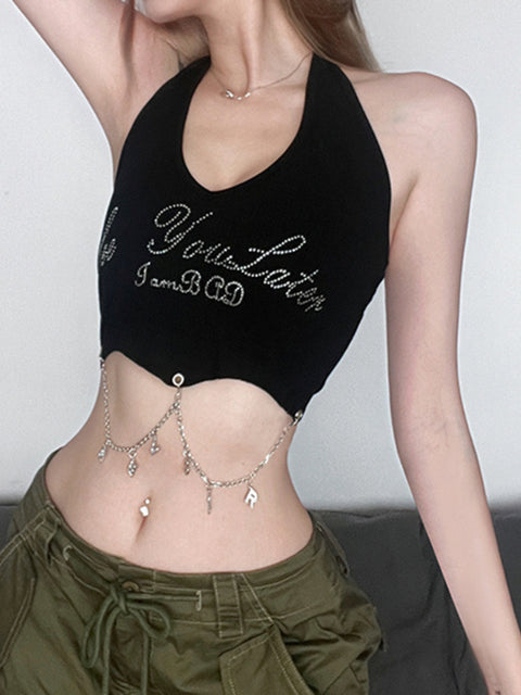 punk-black-metal-chain-halter-letter-rhinestone-sleeveless-top-2