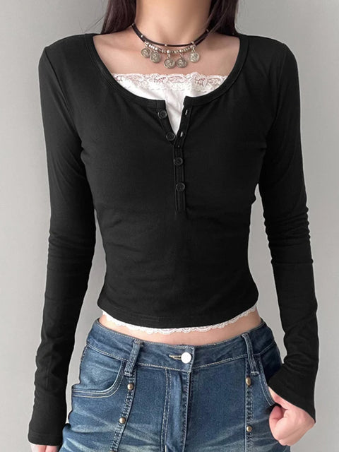 casual-lace-patched-buttons-long-sleeve-top-1
