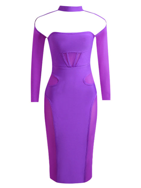 purple-long-sleeve-skinny-tight-mesh-off-shoulder-bandage-dress-1