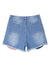 Blue Raw Hem Denim Shorts