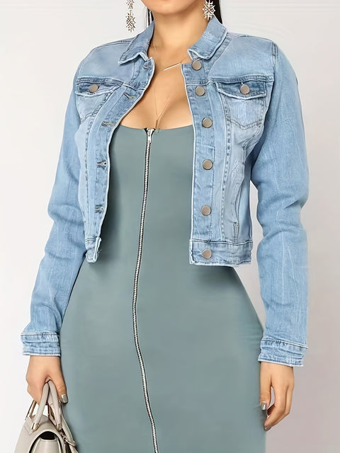 Blue Long Sleeves Denim Jackets