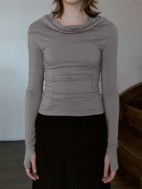 basic-grey-stand-collar-long-sleeve-top-1