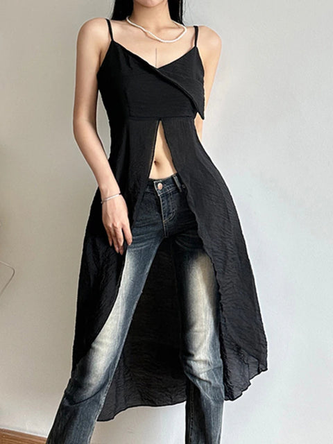 casual-holidays-black-sleeveless-halter-strap-long-top-5