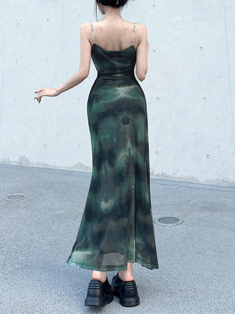 tie-dye-folds-spliced-mesh-halter-print-long-dress-4