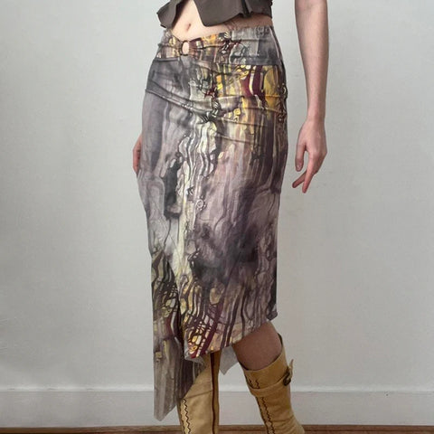 brown-asymmetrical-tie-dye-printed-skirt-2