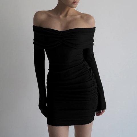 Elegant Black Off Shoulder Dress