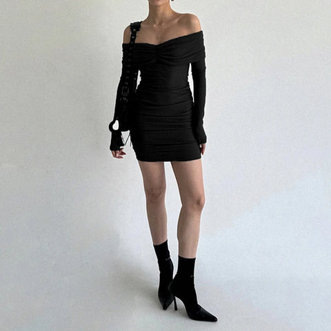 Elegant Black Off Shoulder Dress