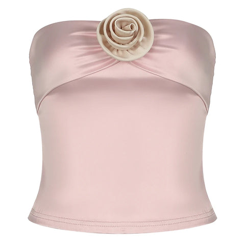 sweet-pink-flower-zipper-strapless-top-4