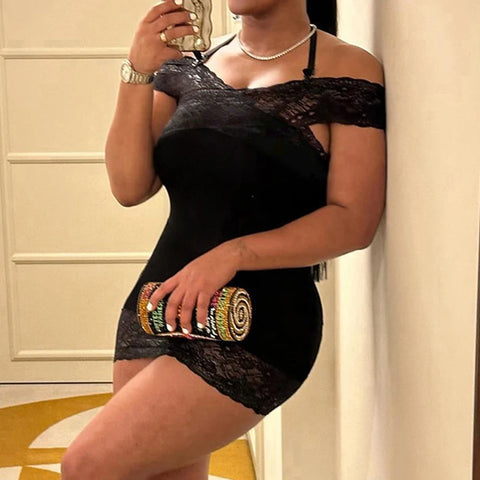 black-halter-lace-patched-off-shoulder-dress-3