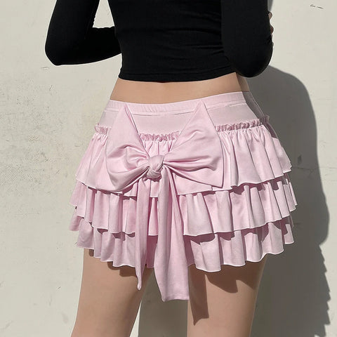 sweet-pink-ruched-low-rise-mini-skirt-3