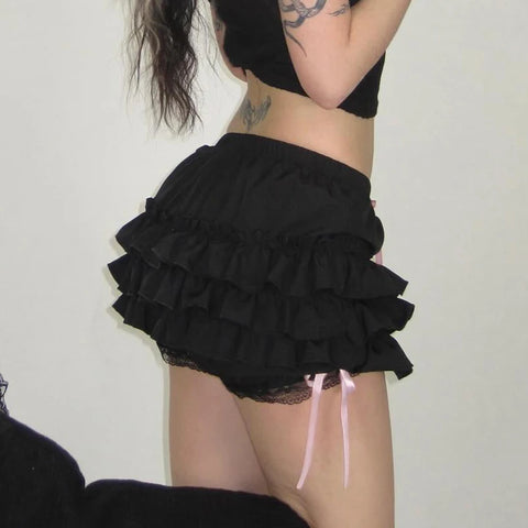 gothic-black-ruffles-bow-mini-skirt-3