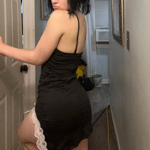 black-strap-v-neck-split-bow-dress-3