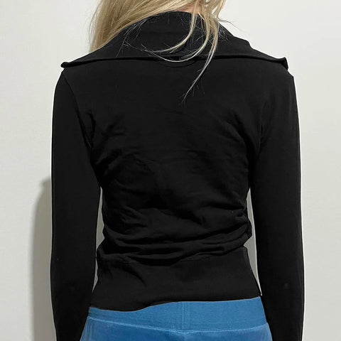 Gothic Floral Letter Printed Zip-Up Jacket