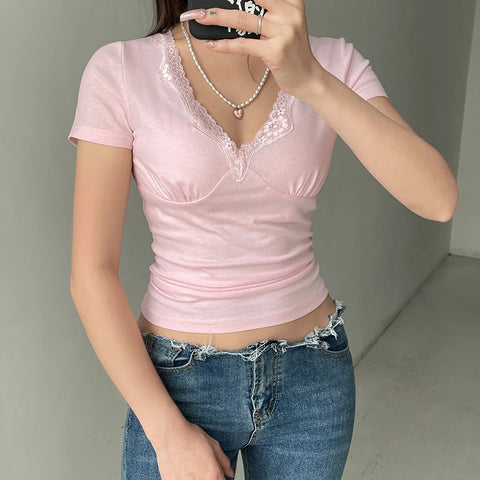 sweet-pink-slim-v-neck-short-sleeve-top-3