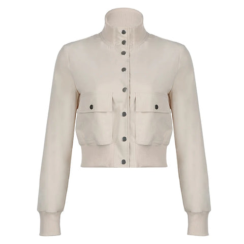 Beige High Waist Long Sleeve Top