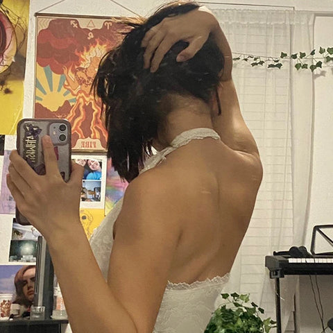 white-lace-halter-sleeves-backless-top-4