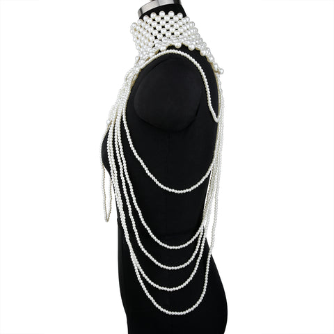 Joyería ajustable de los collares de la cadena del cuerpo de la perla