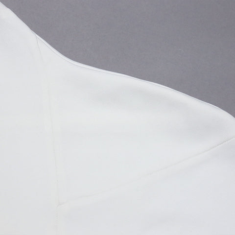 White  Backless Chain Halter Sleeveless Dress