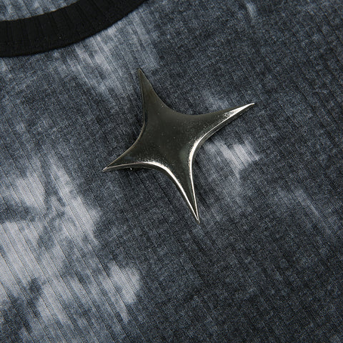 black-tie-dye-stitching-slim-printed-short-sleeve-top-8
