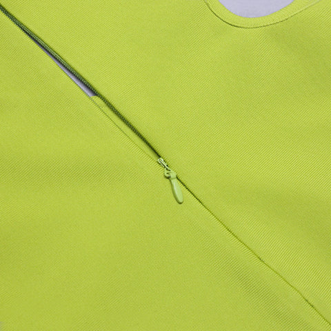 green-strapless-pearl-one-shoulder-long-sleeve-bandage-dress-11